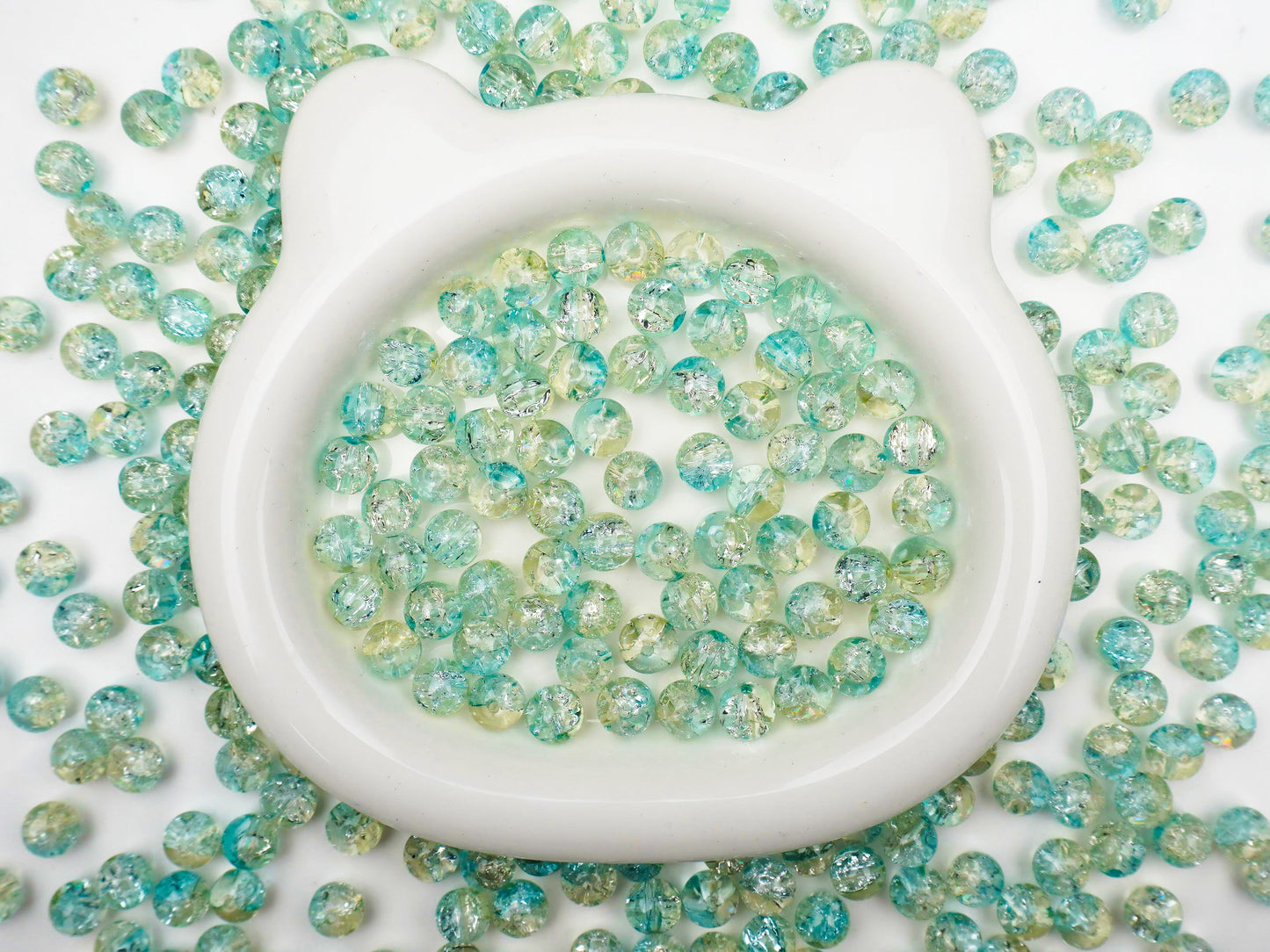 Lime Breeze Gradient Cracking Beads