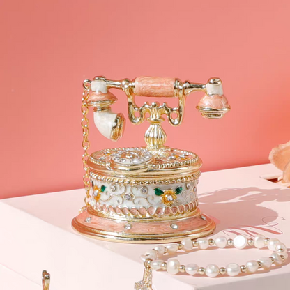 Vintage Enamel Telephone Trinket Box