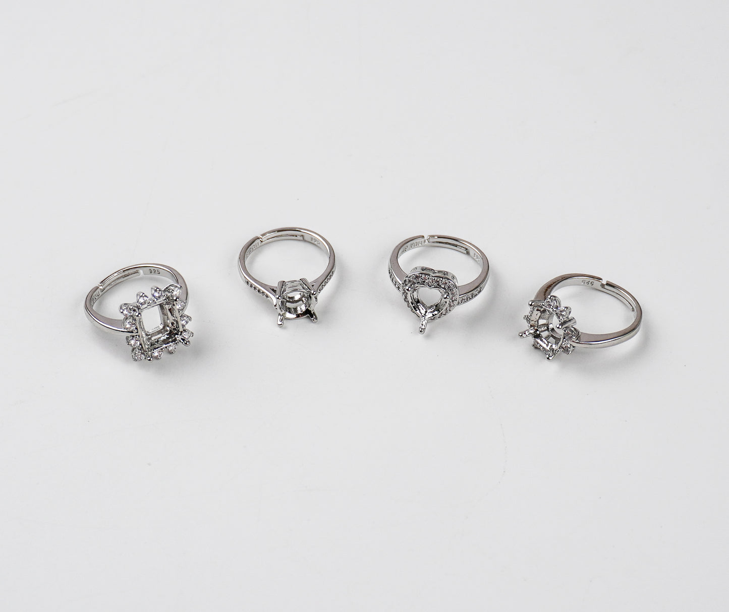 Silver ring zircon diamond holder