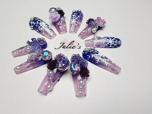 Custom Design Amethyst Pearl Glitter Powder Snowflake Purple