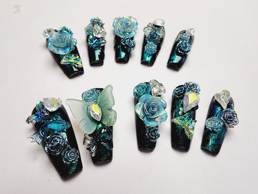 Custom Design Avatar Color Butterfly Rose Fish Nail