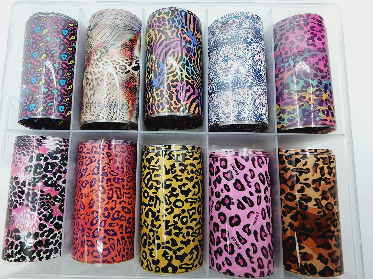 Set of 10 Rolls Artistic Print Nail Foil Transfer Sticker (100cm/each)