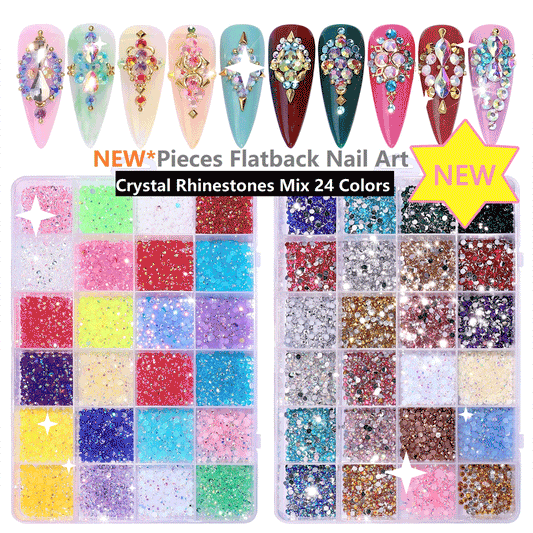 3mm Flat back Crystal Rhinestones Mix 24 Colors