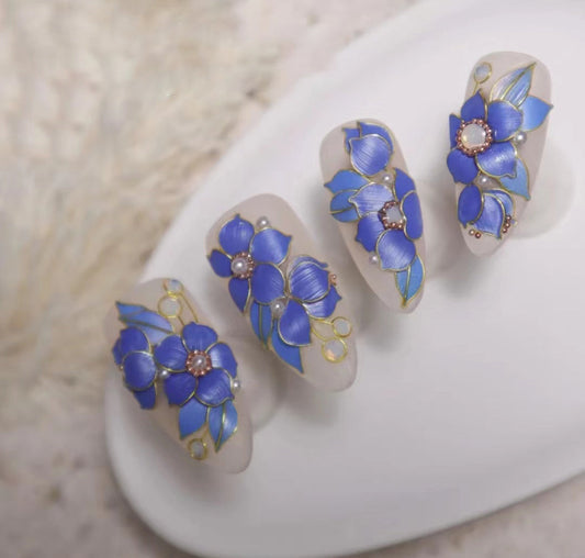 A hundred flowers bloom in imitation of Diancui nail