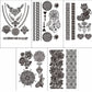 White/Black Lace Temporary Tattoos (5 Large Sheets)