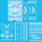 White/Black Lace Temporary Tattoos (5 Large Sheets)