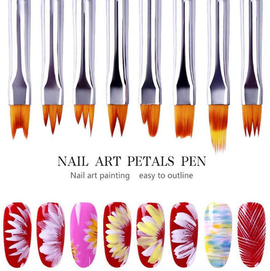 8 Pcs Nail Brush Pen Premium , Gradient UV Gel Flower Drawing Pen